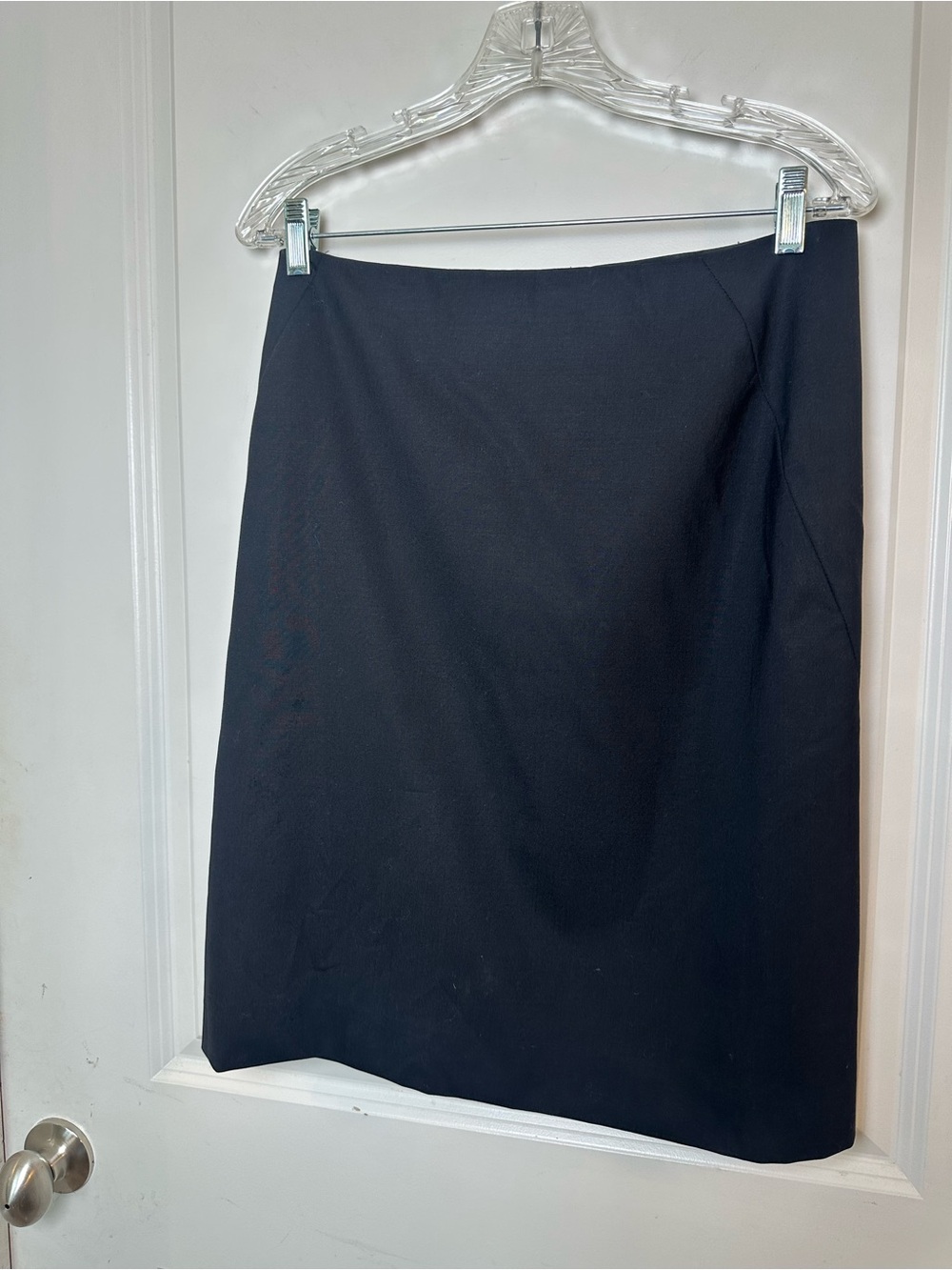 NWOT J. CREW Black Wool Straight Black Classic Pencil Skirt, Size 6